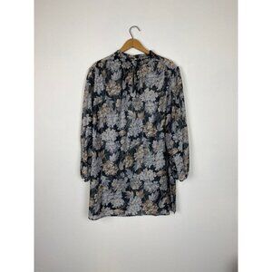 Vintage Paley Plus New York Plus Size Women's Sheer Floral Tunic Blouse, Polyest